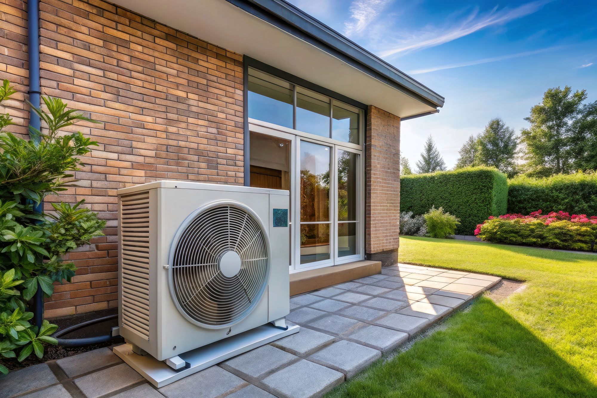 Wärmepumpe im Außenbereich